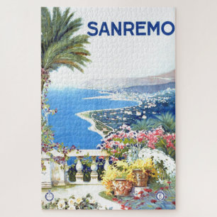 San Remo Italië - Illustratie reizen Europa Legpuzzel
