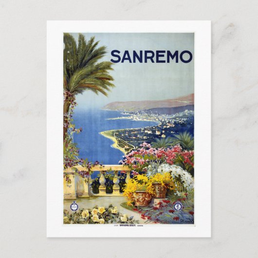  San Remo Italië Reis Briefkaart (Voorkant)