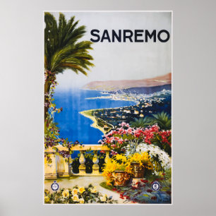 San Remo Italië Vintage Travel Poster