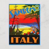 San Remo riviera, Italië, oud briefkaart (Voorkant)