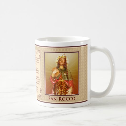 San Rocco - Italiaans - preghiera tazza Koffiemok (Rechts)