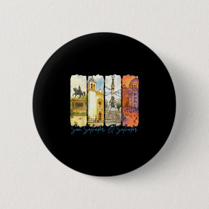 San Salvador El Salvador Reizen Trip Borstelstreek Ronde Button 5,7 Cm