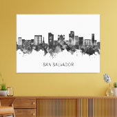 San Salvador El Salvador Skyline BW Canvas Afdruk (Insitu (Woonkamer))