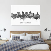 San Salvador El Salvador Skyline BW Canvas Afdruk (Insitu (Slaapkamer))