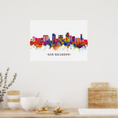 San Salvador El Salvador Skyline Poster (Keuken)