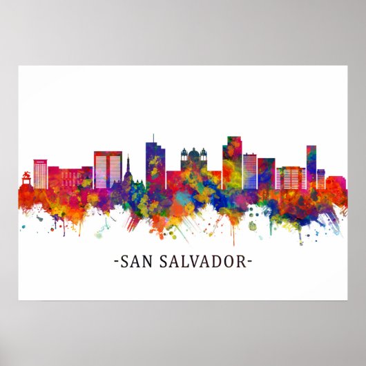 San Salvador El Salvador Skyline Poster (Voorkant)