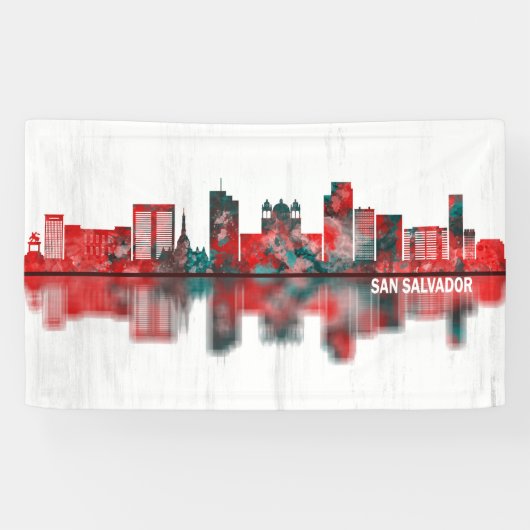San Salvador El Salvador Skyline Spandoek (Horizontaal)