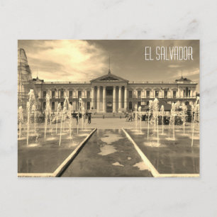 San Salvador Nationaal Paleis Sepia Briefkaart