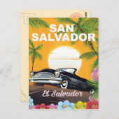 San Salvador Vintage-poster Briefkaart (Voorkant / Achterkant)