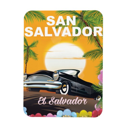 San Salvador Vintage reisposter Magneet (Verticaal)