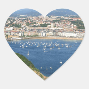 San Sebastian Basque Land Spanje schilderachtig ui Hart Sticker