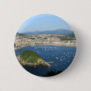 San Sebastian Basque Land Spanje schilderachtig ui Ronde Button 5,7 Cm
