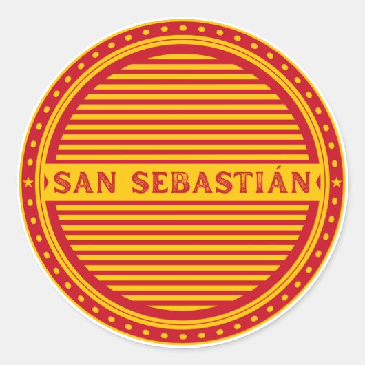 San Sebastián City Pride Emblem – Spanish Identity Ronde Sticker (Voorkant)