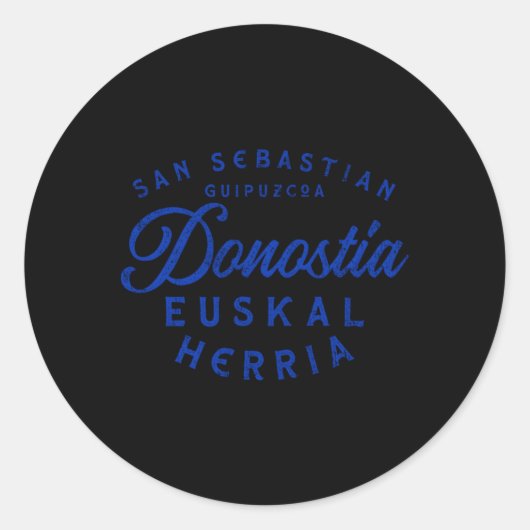 San Sebastian Guipuzcoa Donostia Euskal Herria Bas Ronde Sticker (Voorkant)