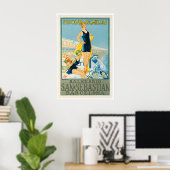 San Sebastian Kunst Retro Barcelona Reisposter Poster (Thuiskantoor)
