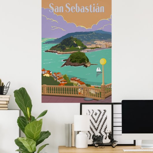 San Sebastian, Spain Poster (Thuiskantoor)