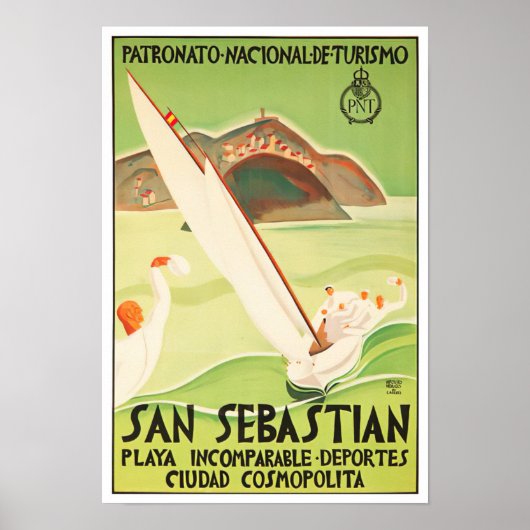 San Sebastian Spain vintage-Poster Poster (Voorkant)