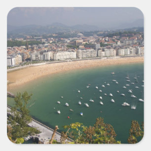 San Sebastian, Spanje. De Baskische stad San Vierkante Sticker