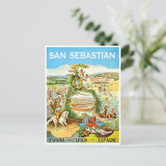 San Sebastian, Spanje,  kunst, reizen Briefkaart (Staand voorkant)