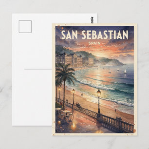 San Sebastian Spanje Reis uit het verleden Briefkaart
