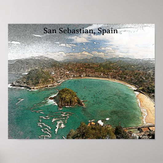  San Sebastian Spanje Reizen Poster (Voorkant)