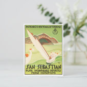San Sebastian Spanje vintage-reis Briefkaart (Staand voorkant)