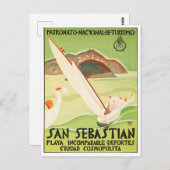 San Sebastian Spanje vintage-reis Briefkaart (Voorkant / Achterkant)