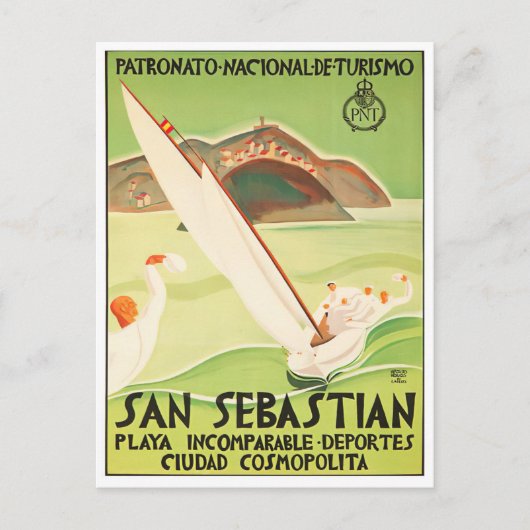 San Sebastian Spanje vintage-reis Briefkaart (Voorkant)