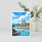 San Sebastian Spanje vintage reisillustratie Briefkaart (Staand voorkant)