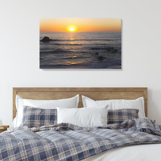 San Simeon Sunset 3 Canvas Afdruk (Insitu (Slaapkamer))