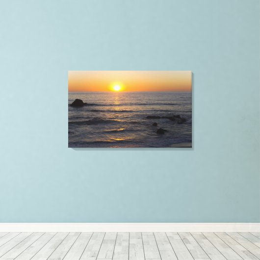 San Simeon Sunset 3 Canvas Afdruk (Insitu (Houten vloer))