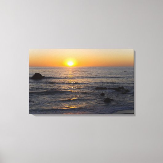 San Simeon Sunset 3 Canvas Afdruk (Voorkant)