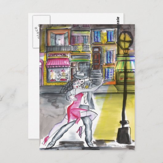 San Telmo Night - Tango Briefkaart (Voorkant / Achterkant)