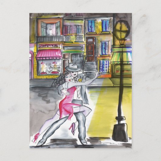 San Telmo Night - Tango Briefkaart (Voorkant)