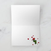 San Valentín con rosa y corazones Kaart (Binnen)