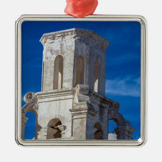 San Xavier del Bac Mission Tower in Tucson Metalen Ornament (Voorkant)