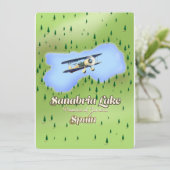 Sanabria-meer Spanje reis Kaart. (Staand voorkant)