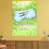 Sanabria-meer Spanje reis Kaart. Canvas Afdruk (Insitu (Woonkamer))