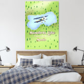 Sanabria-meer Spanje reis Kaart. Canvas Afdruk (Insitu (Slaapkamer))