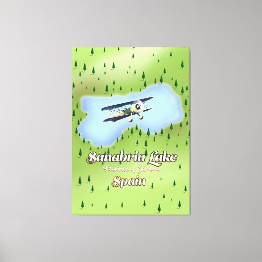 Sanabria-meer Spanje reis Kaart. Canvas Afdruk (Voorkant)
