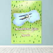 Sanabria-meer Spanje reis Kaart. Canvas Afdruk (Insitu (Houten vloer))