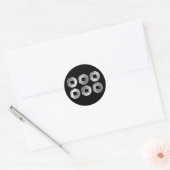 Sanada Clan Kamon Silver Chrome Ronde Sticker (Envelop)