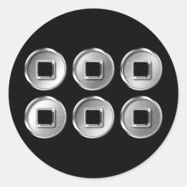 Sanada Clan Kamon Silver Chrome Ronde Sticker