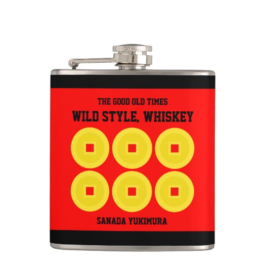 SANADA YUKIMURA(六文銭):Flask Heupfles (Voorkant)