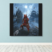 Sanada Yukimura Samurai Wapenrusting Blauwe Maan 2 Canvas Afdruk (Insitu (Houten vloer))