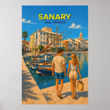 Sanary – Oude Reisposter