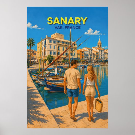 Sanary – Oude Reisposter Poster (Voorkant)