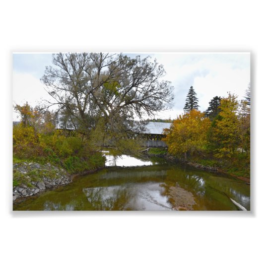 Sanborn Covered Bridge, Lyndon, Vermont Foto Afdruk (Voorkant)