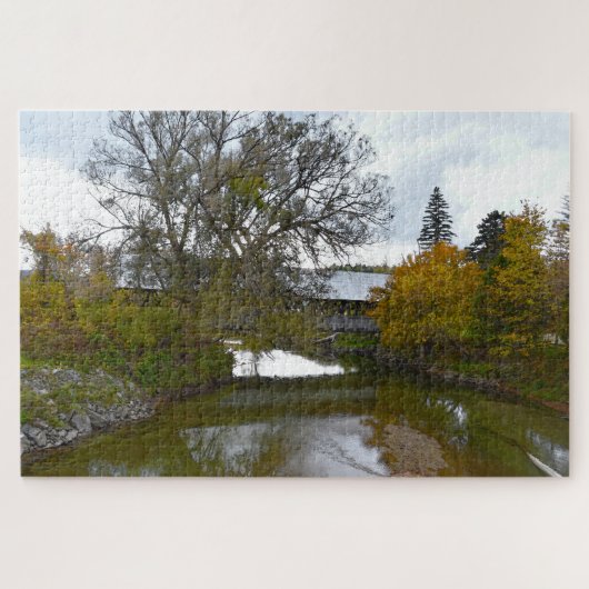 Sanborn Covered Bridge, Lyndon, Vermont Legpuzzel (Horizontaal)