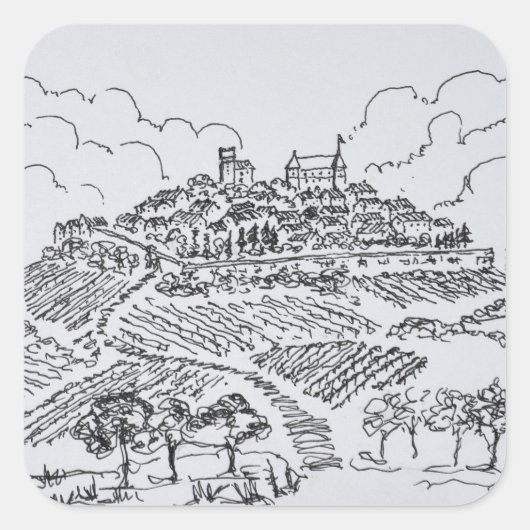 Sancerre Vineyards | Loire Valley, Frankrijk Vierkante Sticker (Voorkant)
